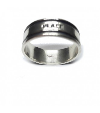 R002345 Genuine Sterling Silver Ring Band Peace 8mm Wide Solid Hallmarked 925 Handmade